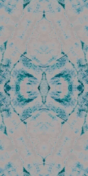 Azure Tie Dye Naadloos Cyaan Geometrische Tegel Blauwe Bobbie Vuile — Stockfoto