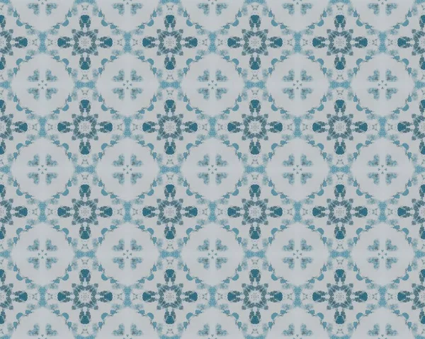 Piso Rústico Árabe Blanco Flor Geométrica India Ikat Azulejo Gris —  Fotos de Stock