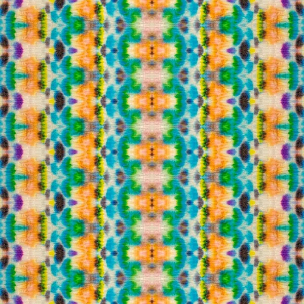 Kolorowy Boho Textile Zabarwione Geometryczne Streszczenie Plemienny Batik Tęczowy Dyed — Zdjęcie stockowe