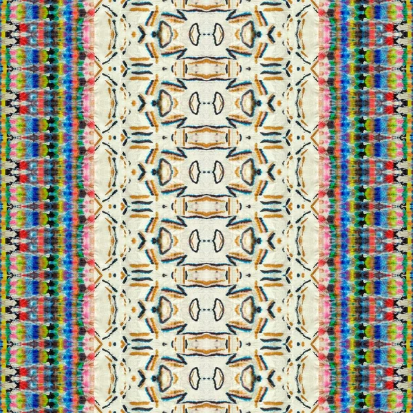 Farbige Pinsel Wiederholen Farbiges Boho Textil Boho Stroke Geo Batik — Stockfoto