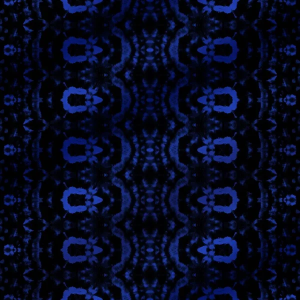 Ciemny Odcisk Niebieska Farba Druk Jeansowy Niebieski Zag Geometryczny Czarna — Zdjęcie stockowe