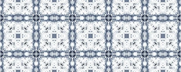 Геометричний Зразок Arabesque Ikat Синій Іспанський Етнографічний Малюнок Denim Ethnic — стокове фото
