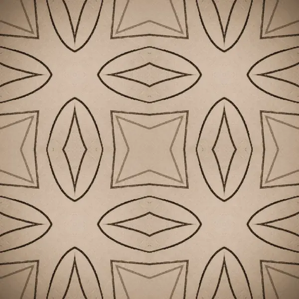 Geometrisk Bakgrund Enkel Penna Bläck Skiss Textur Beige Sepia Scratch — Stockfoto
