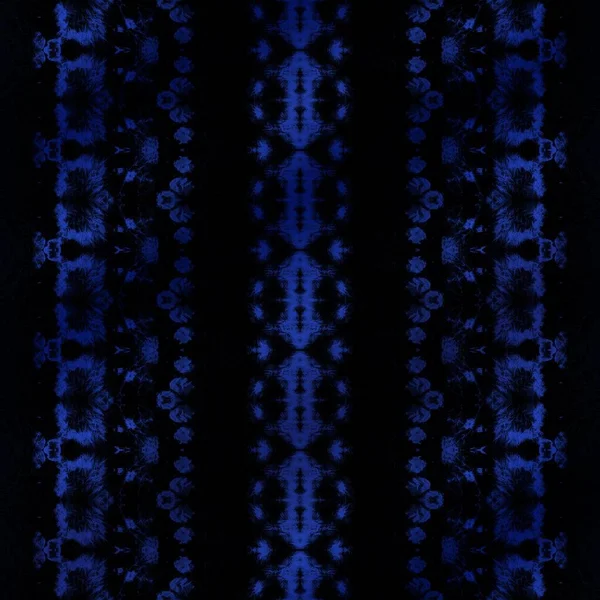 Black Dyed Zig Zag Blue Tribal Paint Science Print Dark — стоковое фото