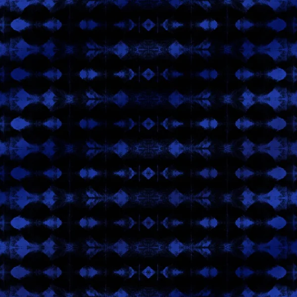 Blue Tie Dye Zag Dark Geo Brush Blue Boho Abstract — Stockfoto