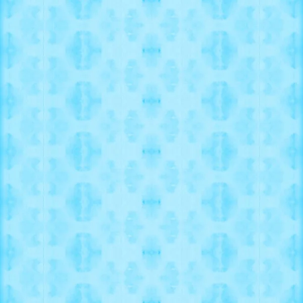Azure Boho Batik Weißer Geometrischer Streifen Meeresgefärbte Textur White Tribal — Stockfoto