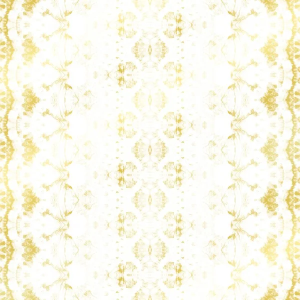 Gouden Geverfde Streep Witte Boho Aquarel Luxe Geo Patroon Zonnige — Stockfoto