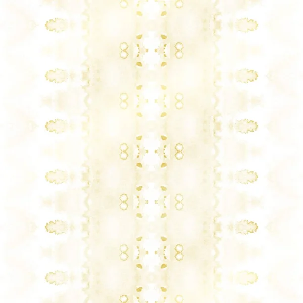 豪華なペイント 幾何学的なタイダイザグ 金泥塗りを繰り返す ゴールド プリント ゴールド ボホの略 晴れ染めのブラシ 白いボヘミアン ホワイト — ストック写真