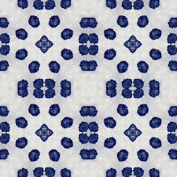 Португалія Блакитний Кватрефол Ікат Японський Геометричний Кватрефоліл Східна Етнічна Підлога — стокове фото