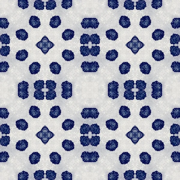 Portugal Blue Quatrefoil Ikat Quatrefoil Geométrico Japonés Piso Étnico Oriental —  Fotos de Stock