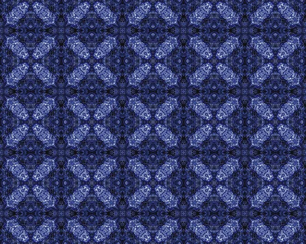 Blue Pakistan Rustic Print Inglés Piso Patrón Étnico Naval Azulejo —  Fotos de Stock