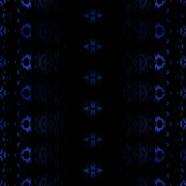 ブラックボホー水彩 黒の地理的パターン ボヘミアンタイダイZig Zag ブラック ペイント ブルータイダイザグ 科学の手のテクスチャ 海軍の死の印刷物 青の部族ブラシ — ストック写真