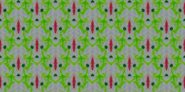 Naklejka Geometric Square Kid Czerwony Pasek Batik Zielony Ciągły Ozdoba — Zdjęcie stockowe