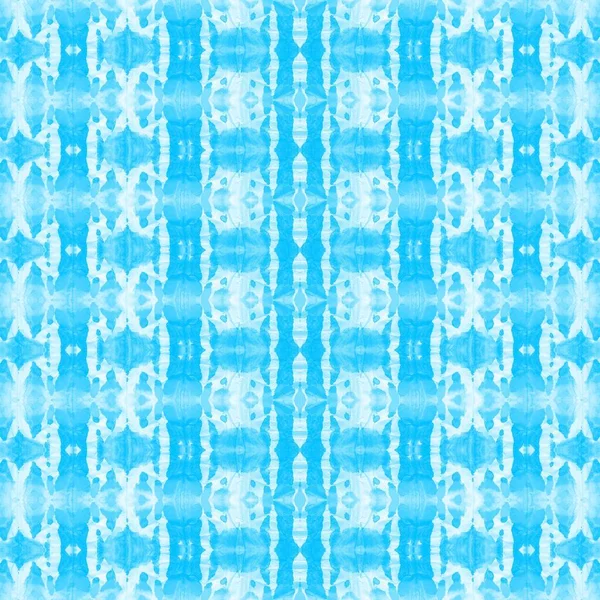 Blue Dyed Texture Azure Dyed Zigzag Cyan Ikat White Abstract — Stock Photo, Image