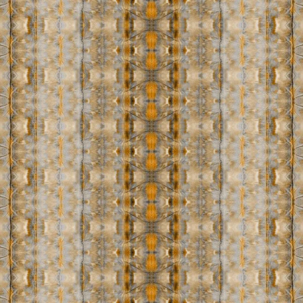 Zabarwiony Wzór Geometryczny Tekstylia Kolorze Pomarańczowym Żółty Bezszwowy Batik Brązowy — Zdjęcie stockowe