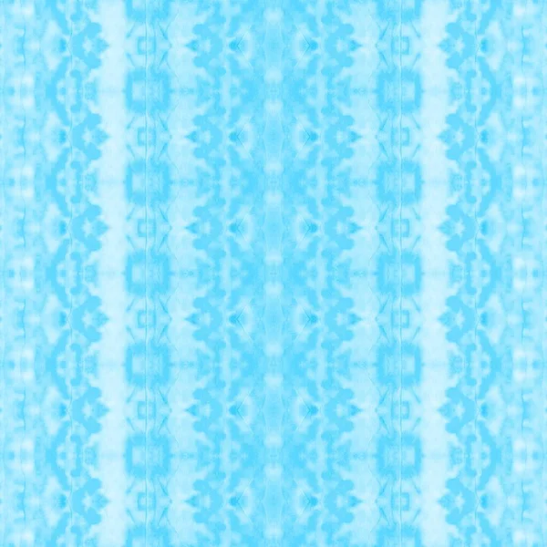 ボホストローク スカイ ブラシ サイアン バティック 海のジオストライプ 青いボヘミアン アブストラクト 青い幾何学的ジグ ホワイト — ストック写真