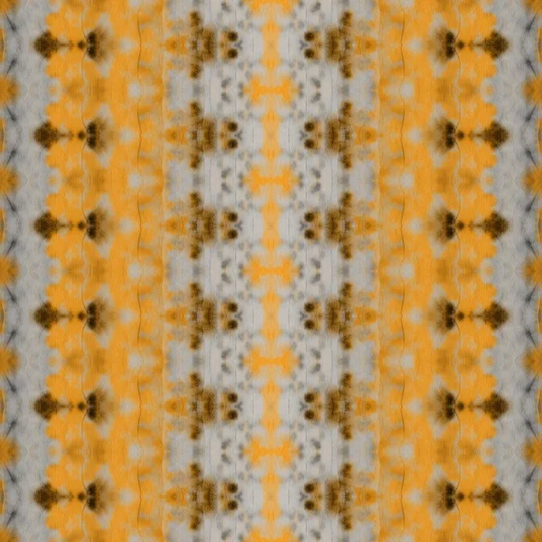 Kahverengi Boho Batik Kabile Baskısı Sarı Boho Tekstil Gri Boyalı — Stok fotoğraf