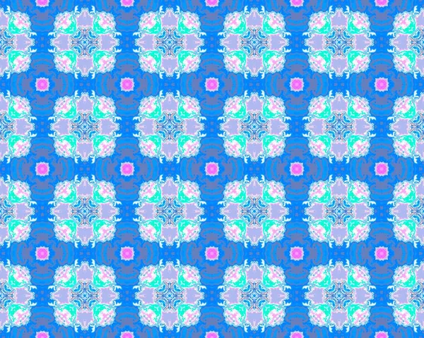 ファンキーなヴィンテージ素朴な質感 インドの実験デザイン 水彩モザイクフロア トランスフローラルタイルインドネシア幾何学的バティック床 液体民族パターンIkat オルネート幾何学的花 Print — ストック写真