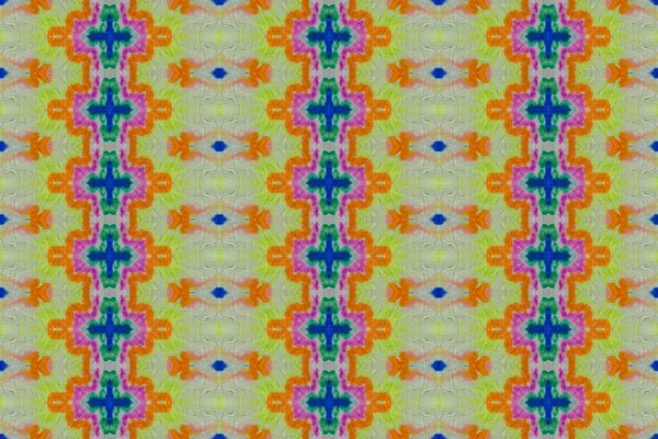 染色印花 彩色布荷纺织品 传统的水花 彩色无缝制巴蒂克 彩色染色面料 Rainbow Geo Batik 多彩的Boho Watercolor — 图库照片