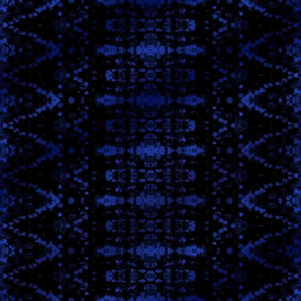 Navy Print Blue Dye Print Blue Geometric Zig Dark Boho — Fotografia de Stock