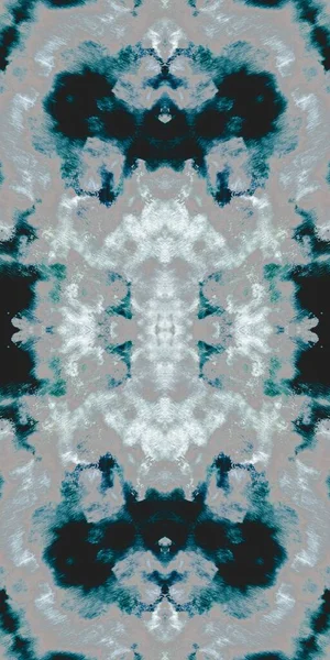 Blue Tie Dye Stripes Dark Kaleidoscope Tile White Frost Dirty — Stock Photo, Image