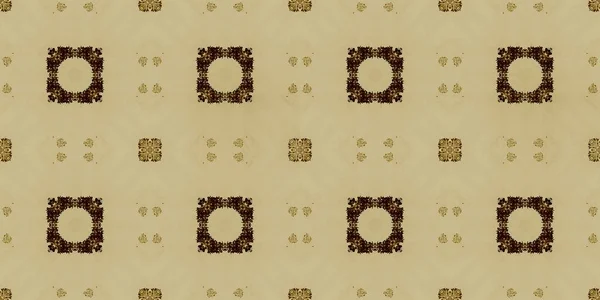 Tintura Floral Oriental Marrom Design Ornamento Espanhol Dourado Telha Batik — Fotografia de Stock