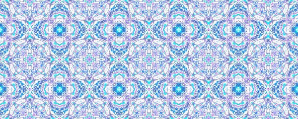 アメリカモザイクフロア Lsd Ornateロシアの花 スペイン幾何学フラワープリント インドの曼荼羅図 モロッコ幾何学模様イカット シックなエスニック インク Surreal Floral — ストック写真