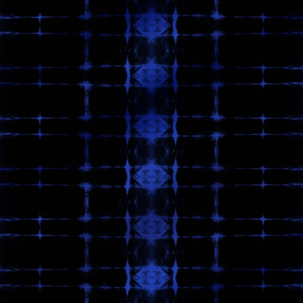 サイエンス ブラシ 青の部族ペイント ブラック 黒人ボヘミアン デニムジオブラシ ブルーテクスチャプリント ダーク ボホの略 幾何学的な繊維のザグ — ストック写真