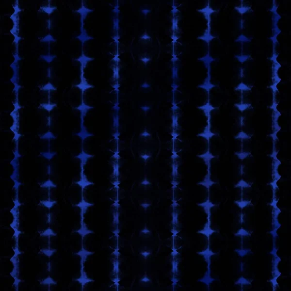 Bohemian Textile Zag Zag Dunkler Pinsel Blue Boho Abstract Black — Stockfoto