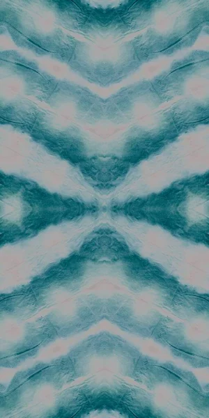 Azure Tie Dye Sömlös Coolt Geometriskt Kakel Vit Fläck Smutsig — Stockfoto