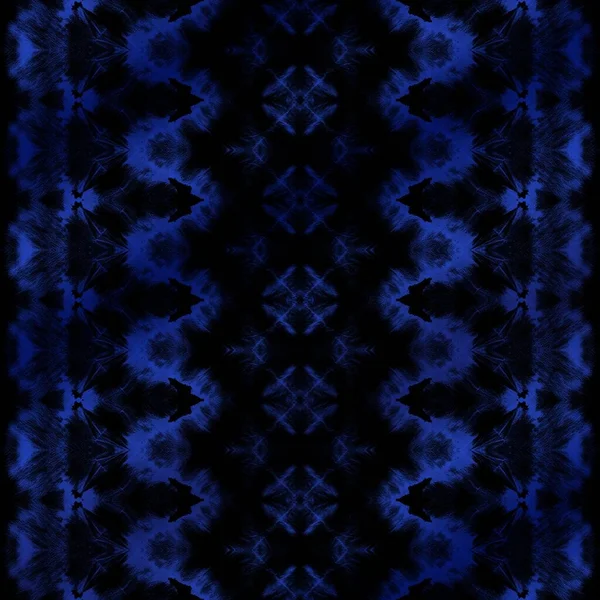 Black Geometric Zig Blue Pattern Print Science Brush Blue Tribal — стоковое фото