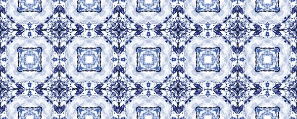 Bleu Arabesque Imprimé Rustique Texture Ornement Arabe Modèle Floral Denim — Photo