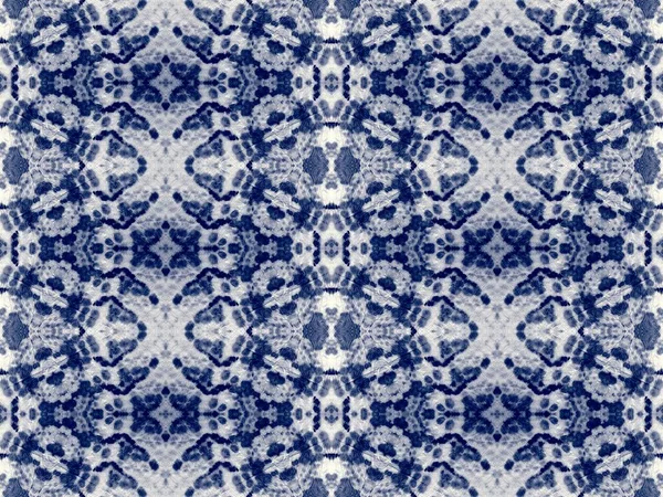 Indigo Tie Dye Banner Blue Shibori Chevron Dyed Folk Oil — Stock Photo, Image