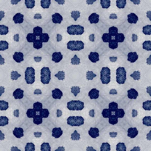 Japanisches Blaues Muster Boho Spanisches Ornamentmuster Marokkanische Floral Marokko Mosaik — Stockfoto