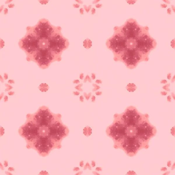 Східний Геометричний Візерунок Друк Вінтажний Орнамент Квітка Рожева Акварельна Мозаїка — стокове фото