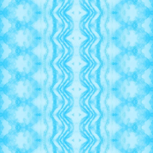 Zig Géométrique Bleu Blue Tribal Batik Pinceau Azur Cyan Boho — Photo