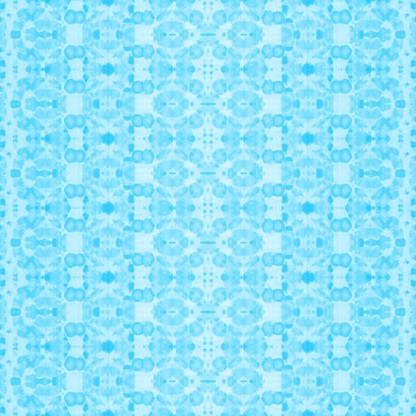 Azure Geo Grunge シアン ウォーターカラー 水のボホストライプ 青い幾何学的ジグ クラウド バティック スカイバティック — ストック写真