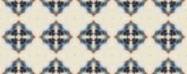 Batik Boho Geometrico Marocchino Ornamento Geometrico Tribale Aquarelle Endless Blue — Foto Stock