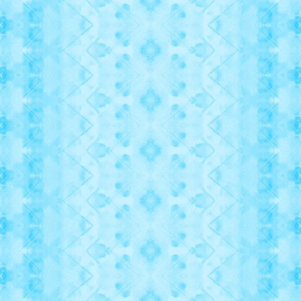 Sky Ikat Cloud Geo Akvarel Blue Abstract Batik Cyan Dyed — Stock fotografie