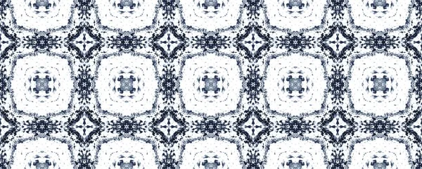 Niebieski Floral Tile Niebieski Akwarela Mozaika Podłoga Amerykańska Geometryczna Podłoga — Zdjęcie stockowe
