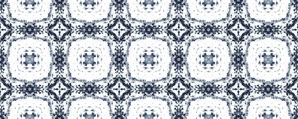 Azul Floral Azulejo Azul Acuarela Mosaico Piso American Geometric Batik — Foto de Stock