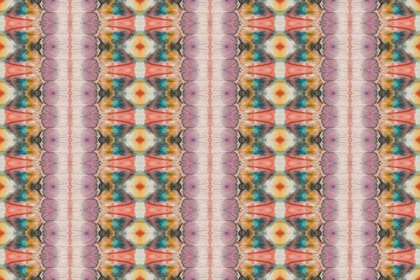 Geo Batik Färgade Rustic Print Stamborste Rainbow Geo Abstrakt Färgad — Stockfoto