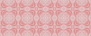 Süslü Geometrik Çiçek İkat. Kızıl Fas Mozaik Boyası, Kırmızı Çiçek Zemin. İspanyol süs deseni. Pakistan Geometrik Taşı. Pembe Etnik Desen Yazdırma. Kırmızı Vintage Çiçek.