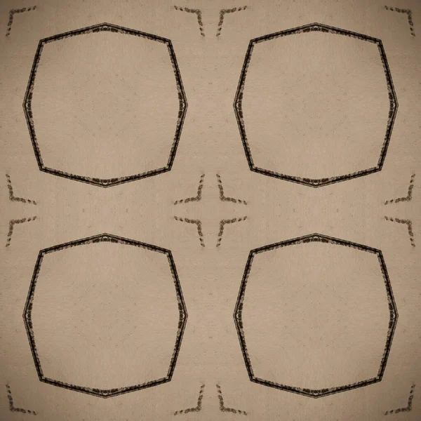 Beige Rustic Motif 米色线涂鸦 灰色的谭绘图 Sepia Template 几何几何几何 行复古印刷 土耳其纸屑 — 图库照片