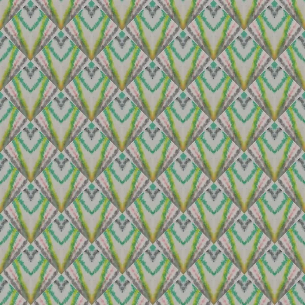 Bezproblemowa Skala Zig Zag Dziecinna Ornament Squama Kolorowy Atrament Batik — Zdjęcie stockowe