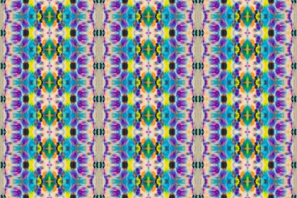 Multicolor Boho Print Geo Stroke Dyed Batik Geo Stripe Colorido — Fotografia de Stock