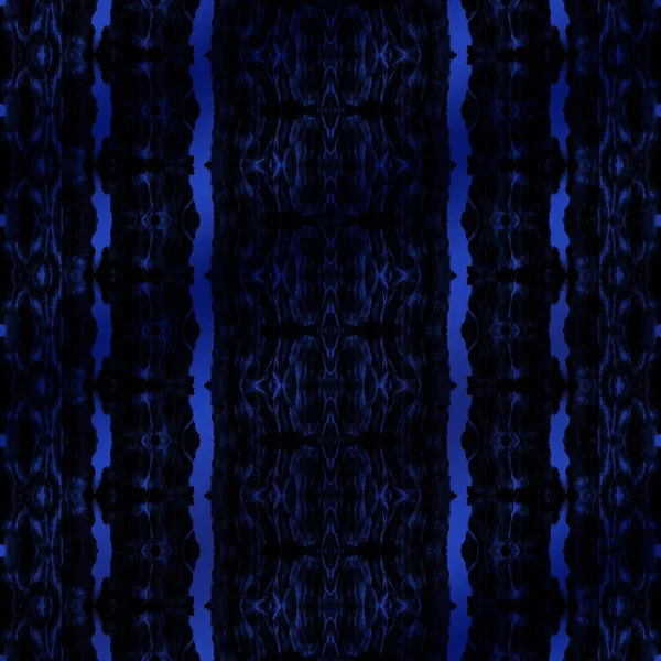 Black Geometric Zig Blaue Stammesfarbe Navy Paint Wissenschaft Geo Print — Stockfoto