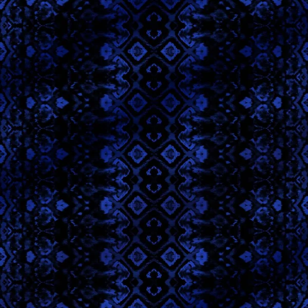 Μαύρη Υφή Boho Μπλε Απρόσκοπτη Εκτύπωση Σκούρο Βαμμένο Βούρτσα Μπλε — Φωτογραφία Αρχείου