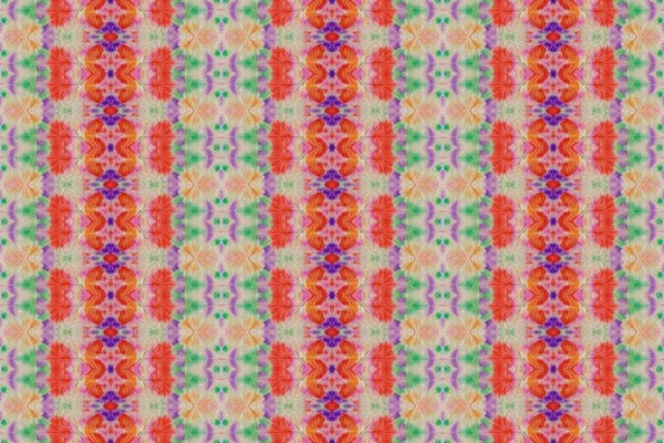 Colored Boho Stripe Geo Brush Colored Seamless Print Tribal Batik — Stock Photo, Image