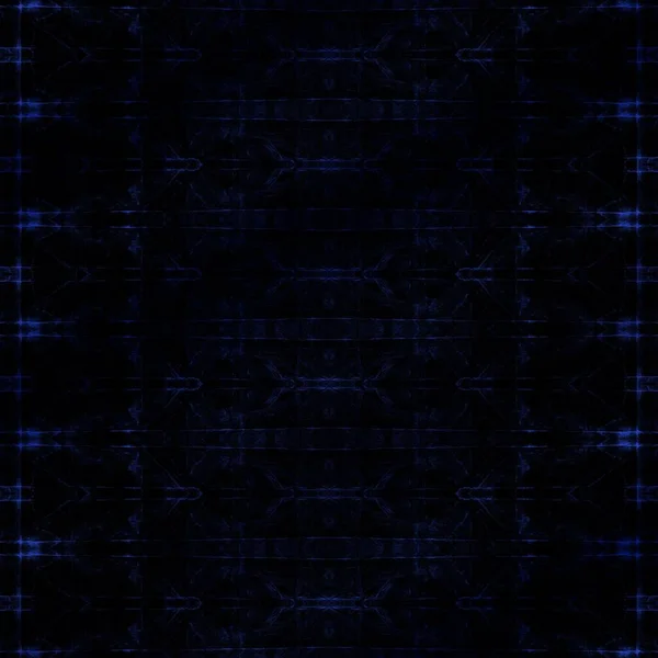 Dunkle Farbe Schwarz Boho Aquarell Geometrische Krawattenfärbung Zig Zag Blue — Stockfoto